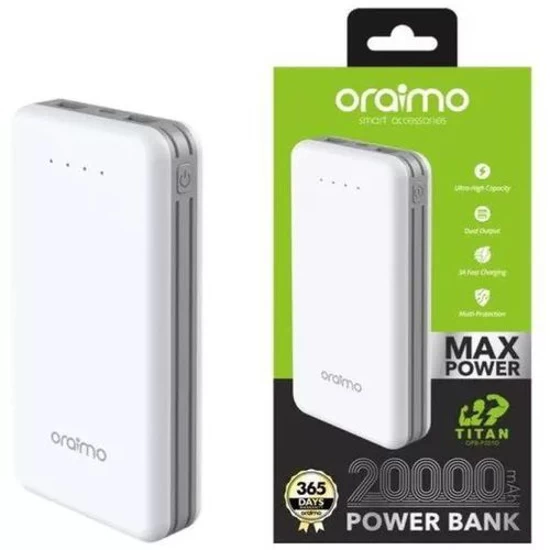 Oraimo Fast Charging Power bank OPB-P204D WHITE 20000 mAh