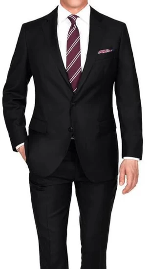 Men's Two Button Pinstripe Modern Fit Suit 2 Piece Jacket Pant