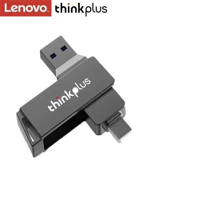 Lenovo Thinkplus MU251 USB 3.2 Type C Flash Drive 32GB 64GB 128GB 256GB OTG Type-C Dual-port U Disk Rotatable Metal USB Stick