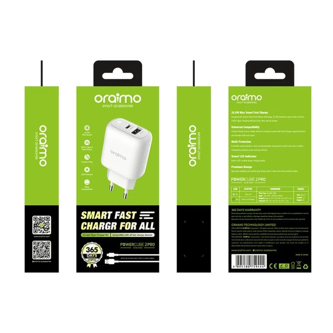 Chargeur oraimo EU OCW-E96D WHITE